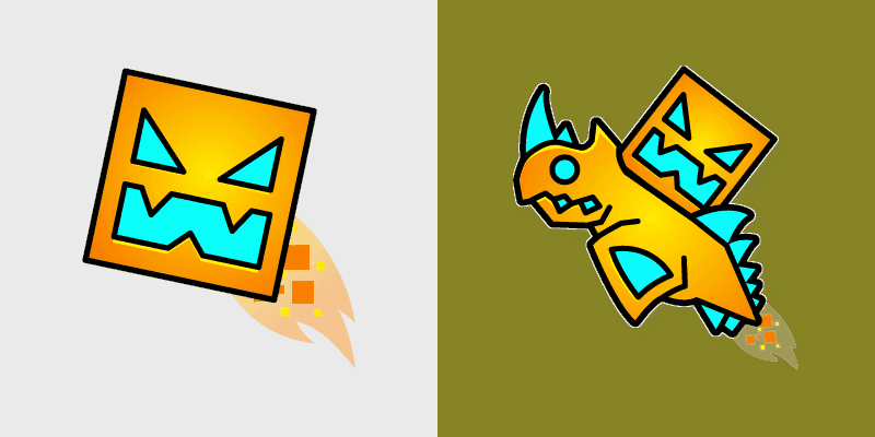 Geometry Dash Custom Cursor Pack: Cube & Ship Edition