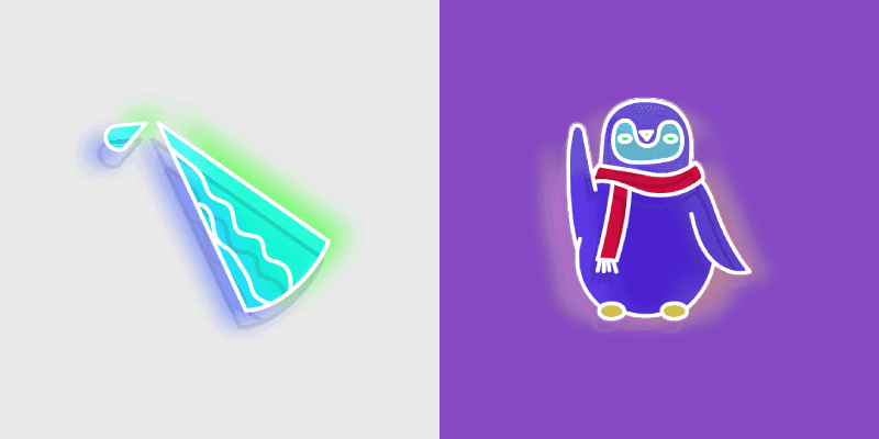 Neon Penguin Frenzy Cursor Pack