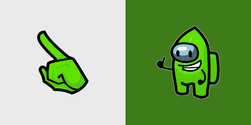 Cute Among Us Leafy Character Cursor Pack