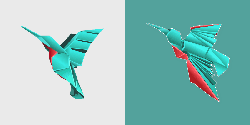 Cute Cursor Pack - Origami Hummingbird