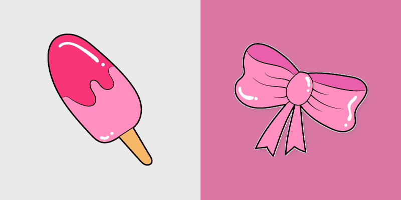Custom Cursor Pack - VSCO Girl Fruit Ice Cream & Bow