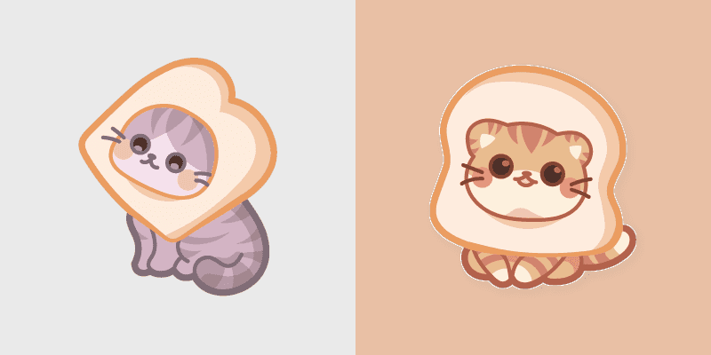 Cute Cursor Pack - Delightful Kawaii Bread Cat Designs