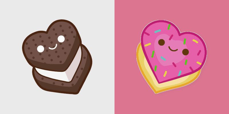 Cute Heart Cursor Pack - Oreo & Donut