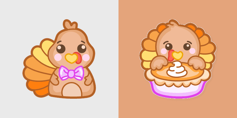 Cute Cursor Pack - Turkey & Pie Delight