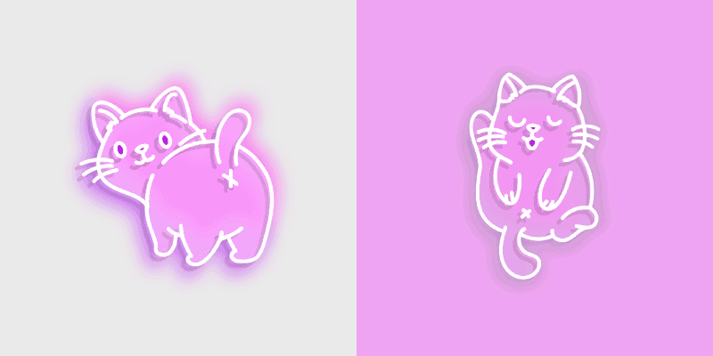 Neon Cute Cat Cursor Pack