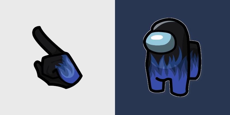 Custom Cursor Pack - Amidst Us Blue Flame Character