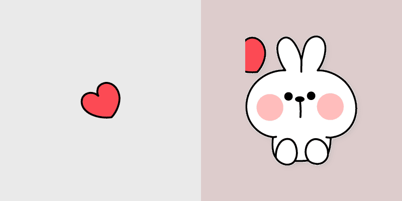 Cute Rabbit in Love Custom Cursor Pack