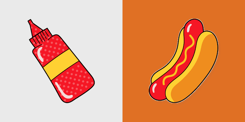 Custom Cursor Pack - VSCO Girl Hotdog & Ketchup