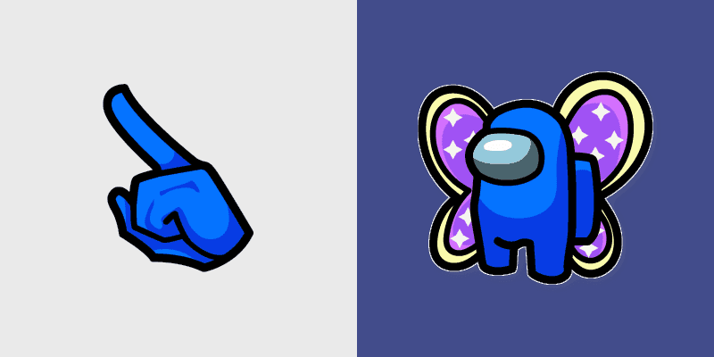 Cute Cursor - Among Us Blue Butterfly Theme