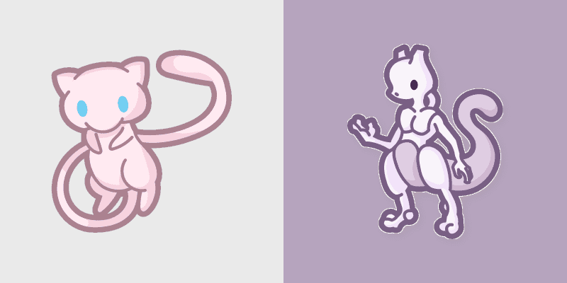 Cute Mew & Mewtwo Custom Cursor Pack