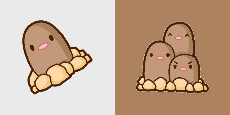 Cute Cursor Pack: Pokemon Diglett & Dugtrio
