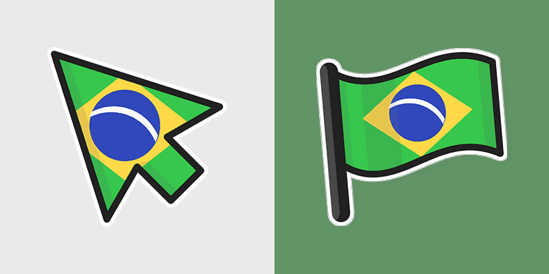 Custom Cute Brazil Flag Mouse Cursor