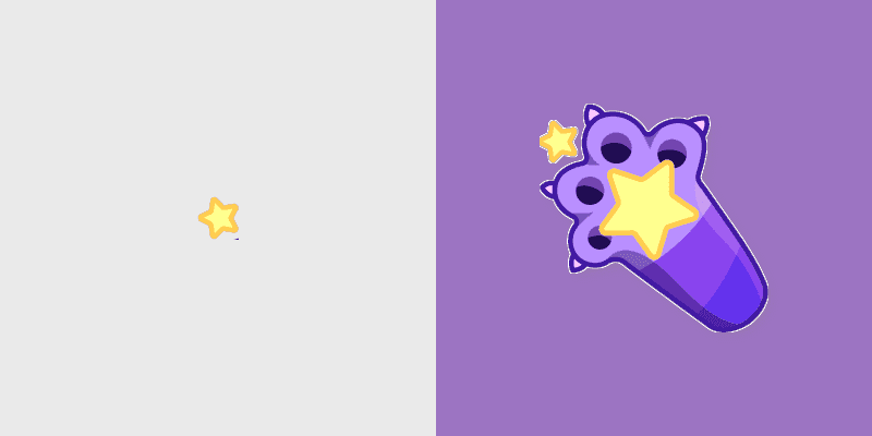 Cute Cursor Cat with Moon & Stars