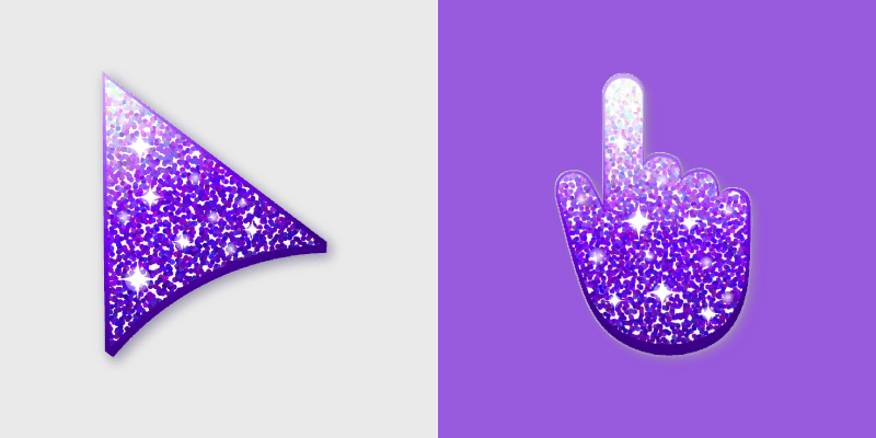 Elegant White-Purple Glitter Cursor Pack