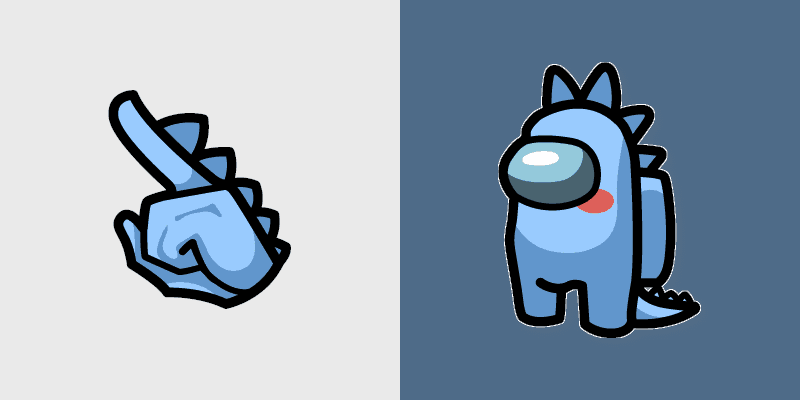 Among Us Cute Blue Dinosaur Custom Cursor Pack