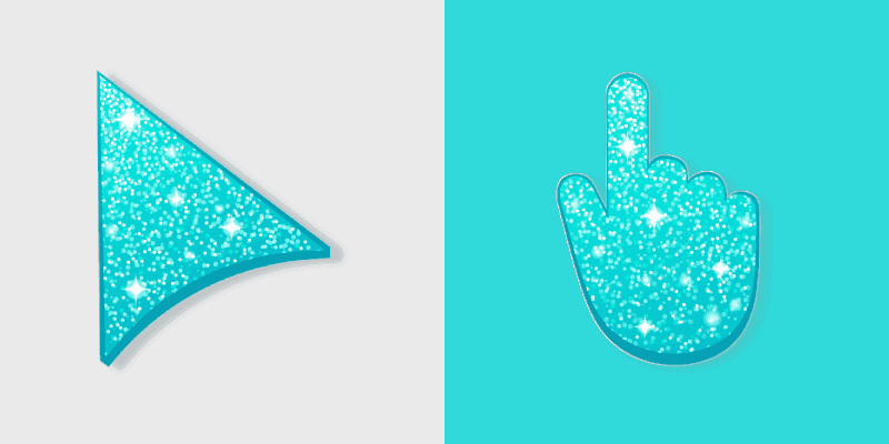 Custom Cursor Pack - Turquoise Glitter