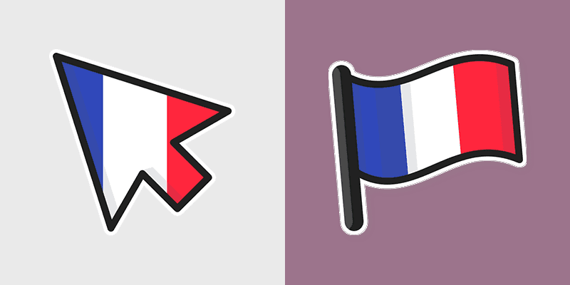 Custom Cute France Flag Mouse Cursor