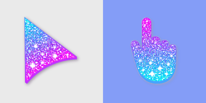 Custom Cursor Pack - Blue & Pink Glitter