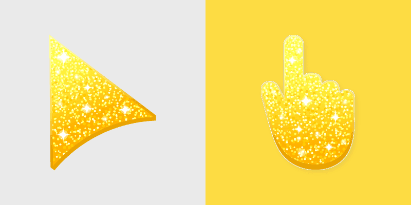 Cute Yellow Glitter Cursor Pack