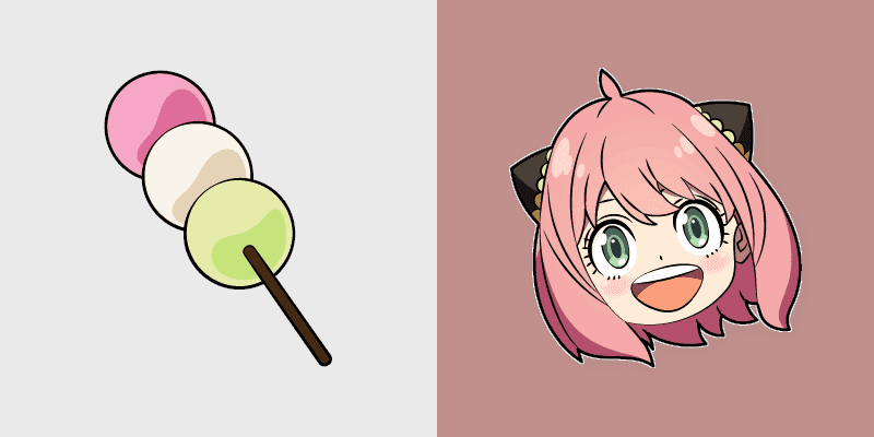 Custom Cursor Pack - Adorable Anya Forger with Dango