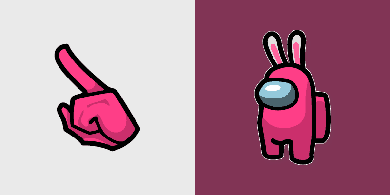 Cute Cursor - Pink Rabbit Among Us Character