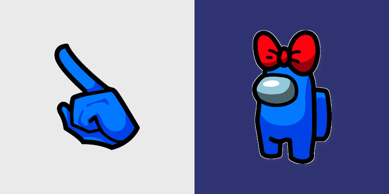 Cute Cursor Pack - Among Us Blue Character with Red Bow Hat