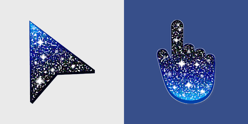 Cute Cursor with Black Blue Glitter