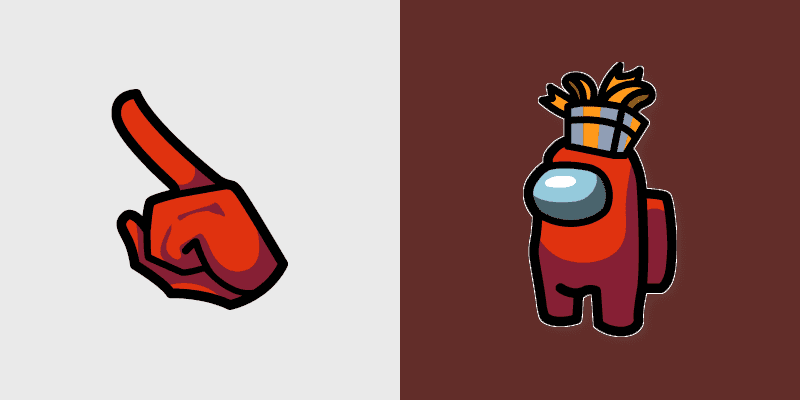 Custom Cursor Pack - Among Us Red Character with Festive Hat