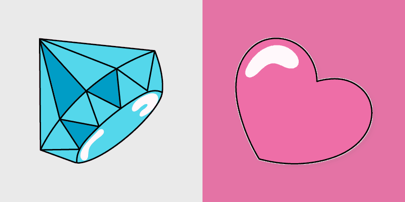 VSCO Girl Diamond & Heart Cute Cursor Pack