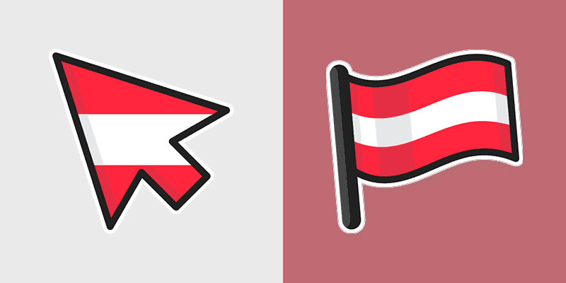 Cute Custom Cursor Pack - Austria Flag