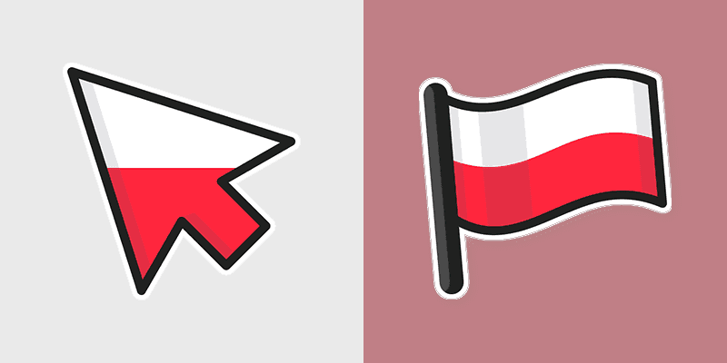 Cute Polish Flag Custom Cursor