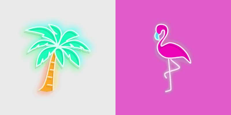 Custom Cursor Palm & Flamingo