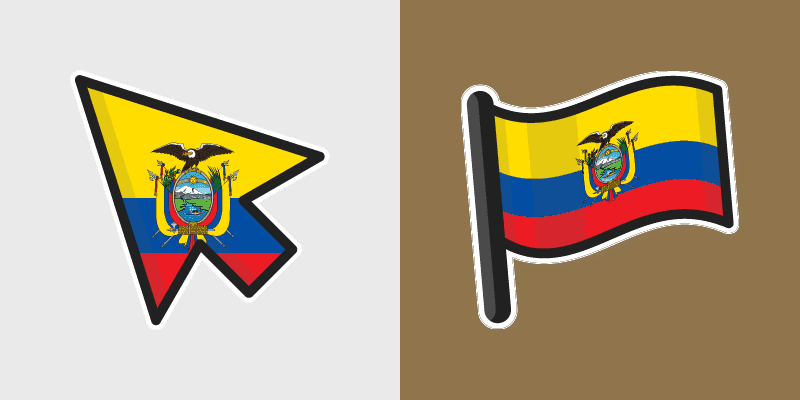 Cute Ecuador Flag Cursor Pack