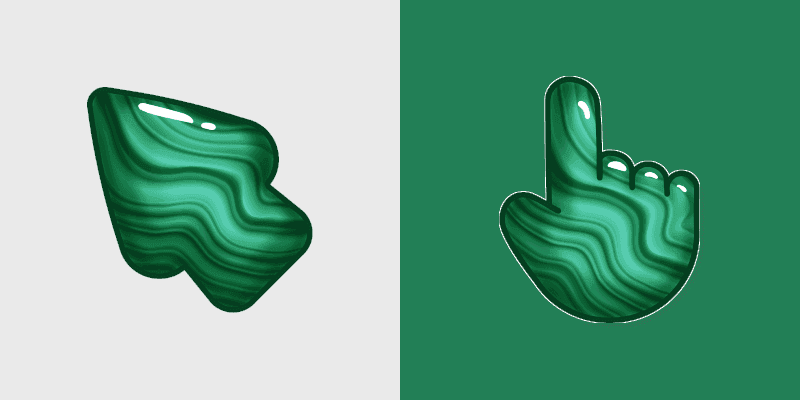 Cute Cursor - Glowing Green Malachite