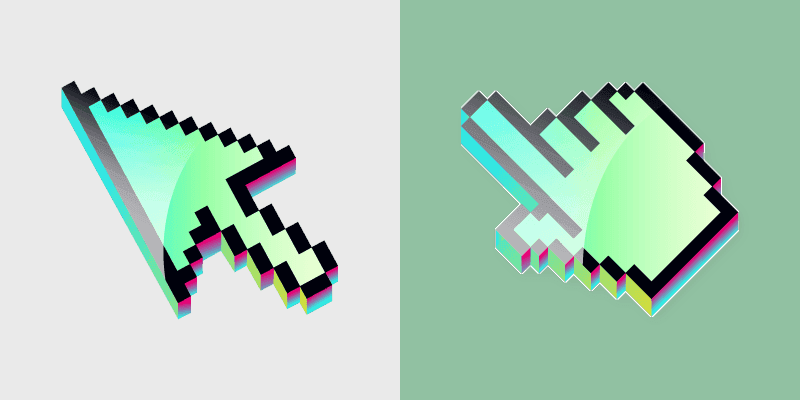 Cute Cursor Pack - Modern Green Pixel