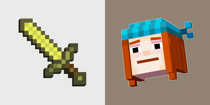 Minecraft Cute Cursor Pack - Petra & Golden Sword