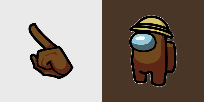 Custom Cute Cursor Pack - Among Us Brown Straw Hat