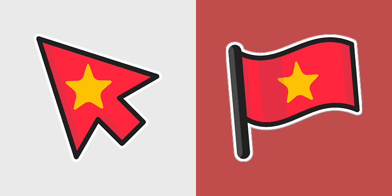 Custom Cute Vietnam Flag Mouse Cursor Pack