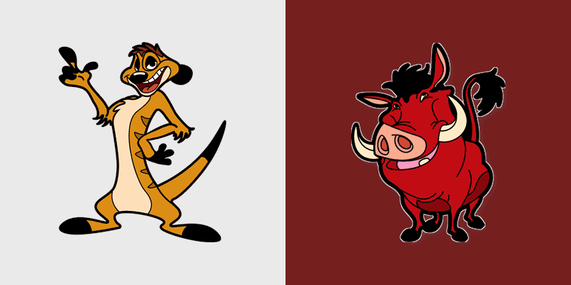 Lion King Timon and Pumbaa Custom Cursor Pack