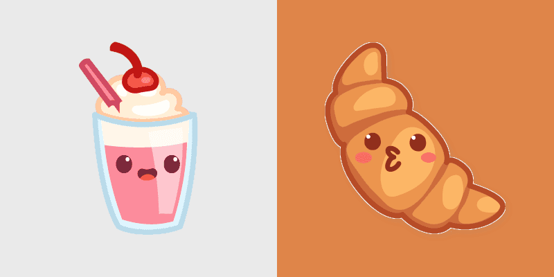 Cute Cursor Pack: Croissant & Milkshake