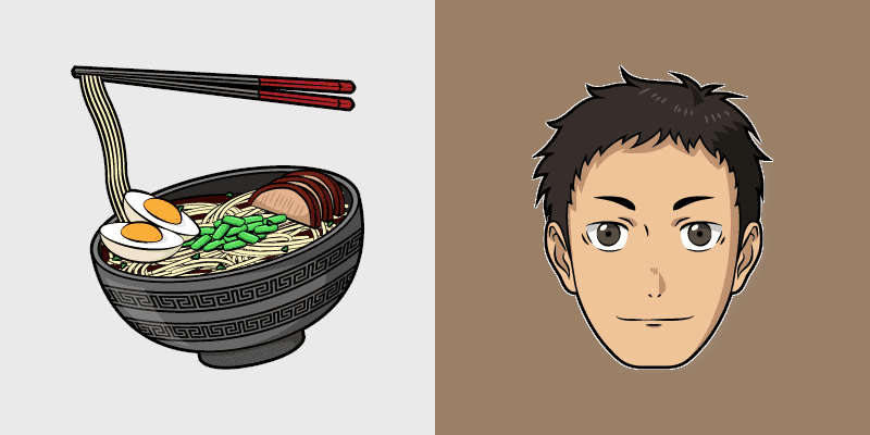Haikyuu! Cute Cursor Pack: Daichi Sawamura and Shoyu Ramen