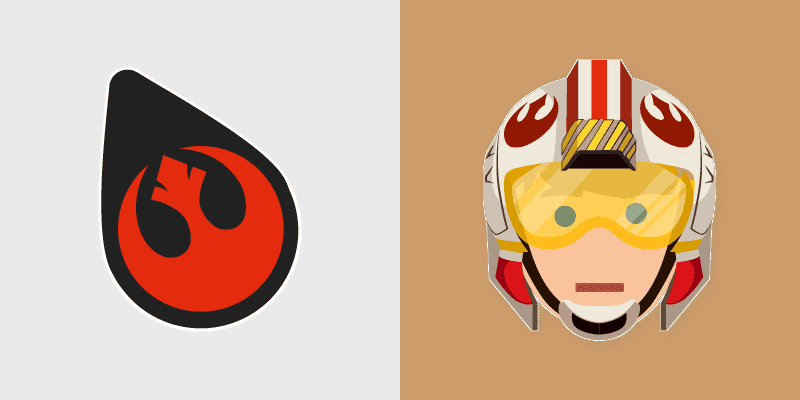 Star Wars Rebel Alliance Logo and Luke