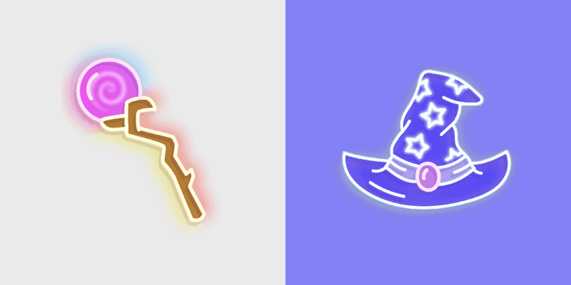 Custom Cursor Pack - Neon Magic Staff & Wizard Hat