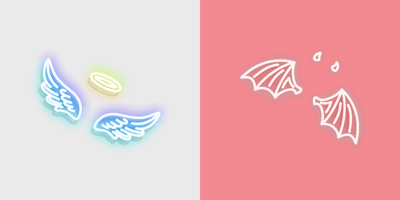 Cute Cursor Pack - Neon Angel and Devil