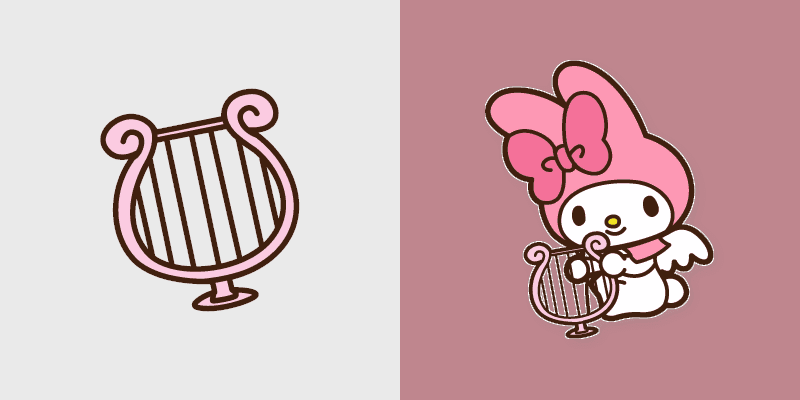 Cute Cursor Pack with My Melody & Harp
