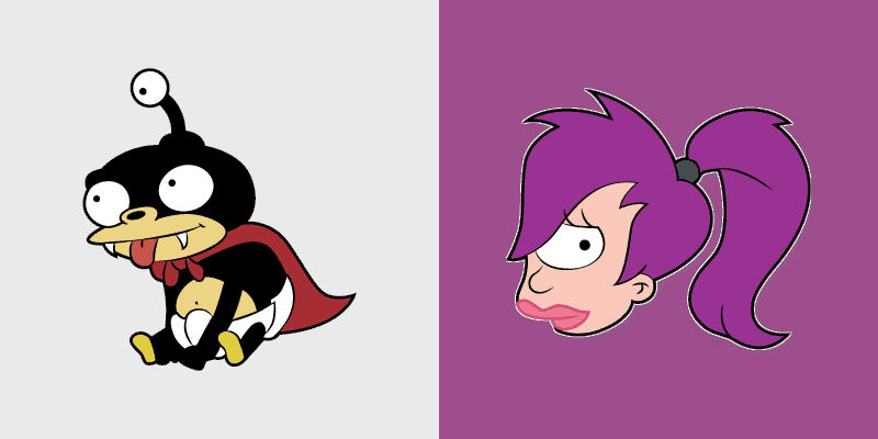 Custom Cursor Pack - Futurama Leela and Nibbler