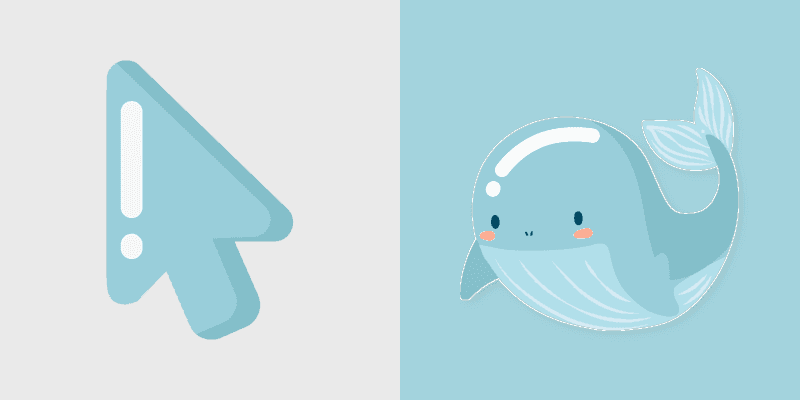 Cute Whale Mouse Cursor Pack