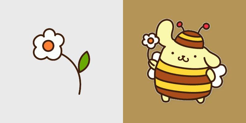 Cute Cursor with Pompompurin and Flower