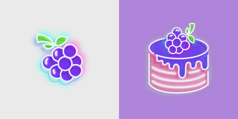 Custom Cursor Pack: Neon Blackberry and Cake