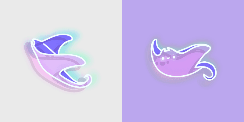 Cute Cursor Pack - Neon Stingray
